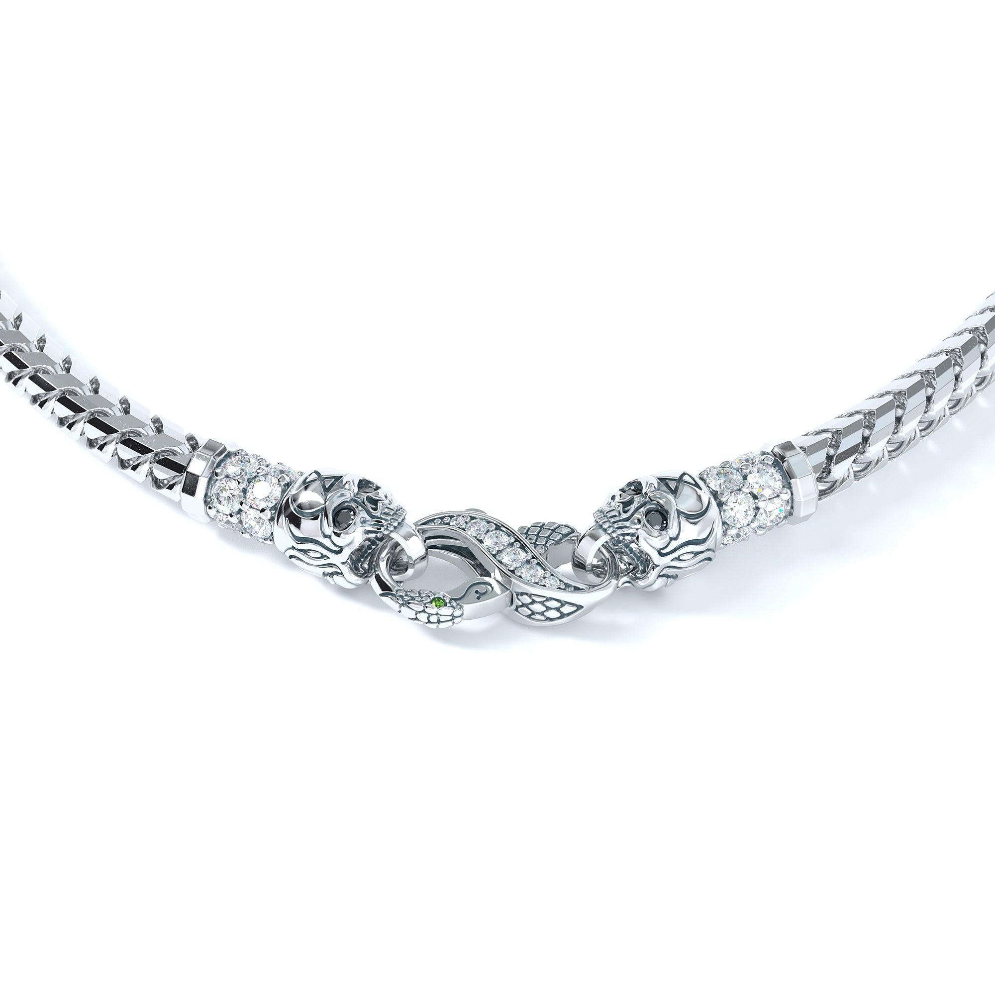 5mm Skull King's Clasp, Platinum