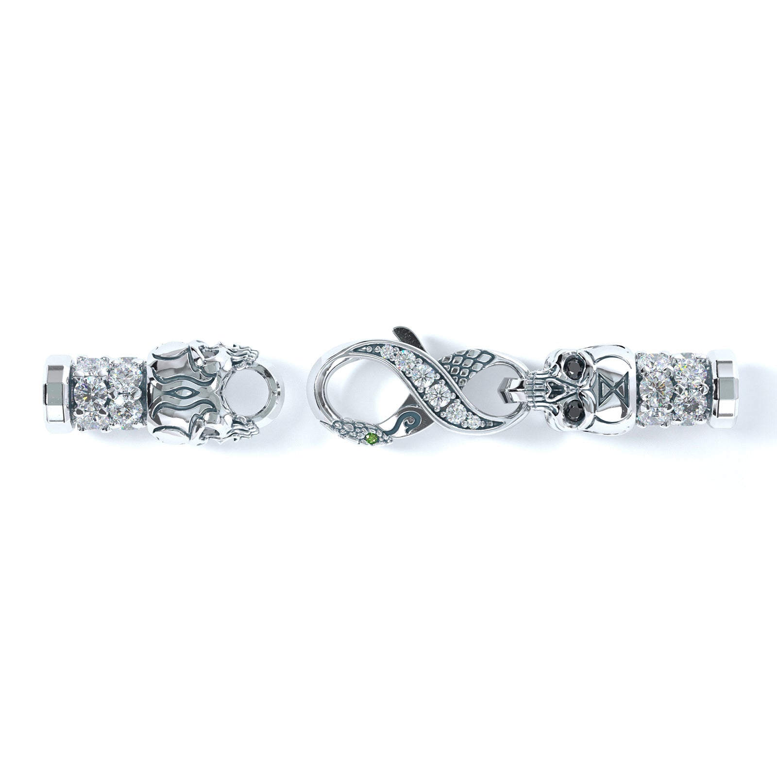 5mm Skull King's Clasp, Platinum
