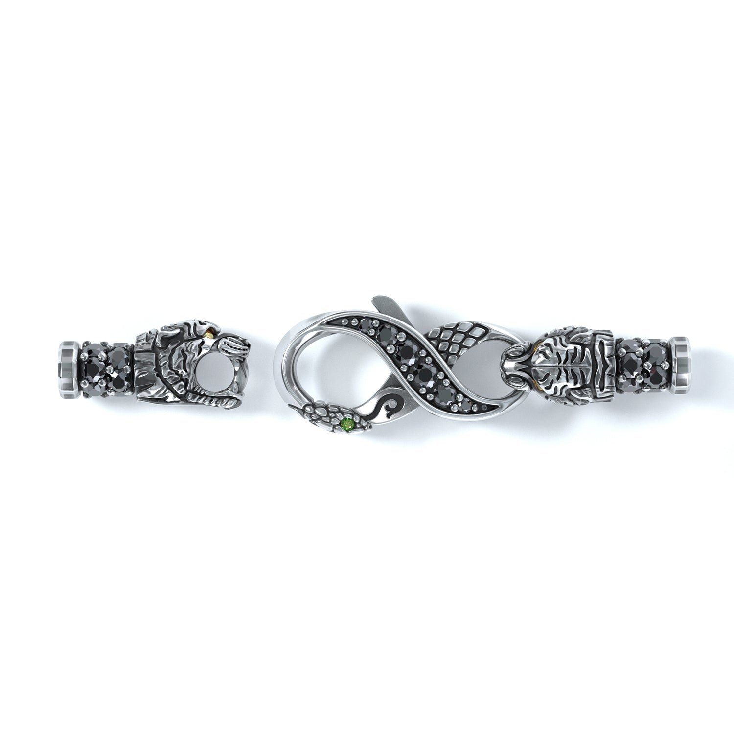 3mm Tiger King's Clasp, Silver