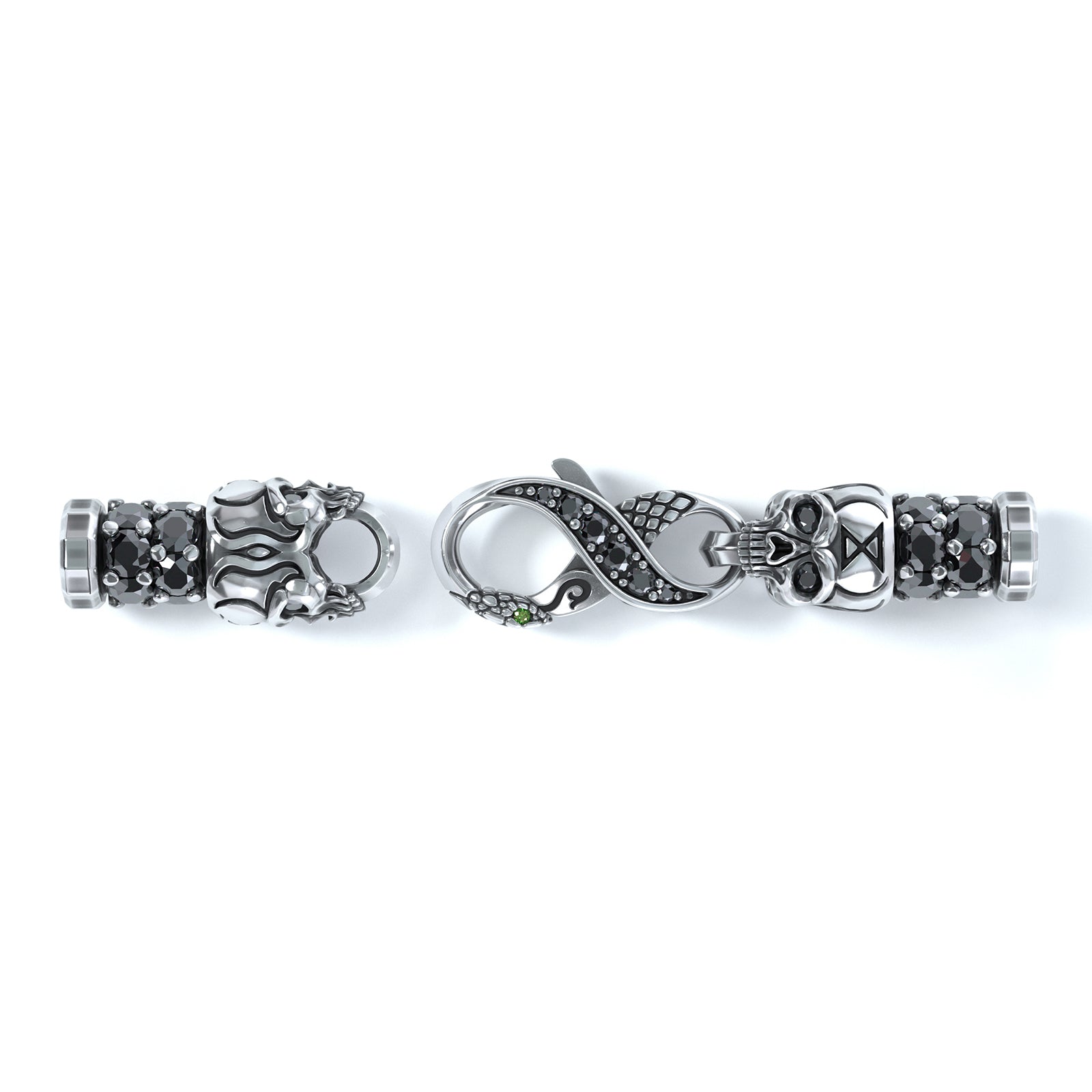 5mm Skull King's Clasp, Silver