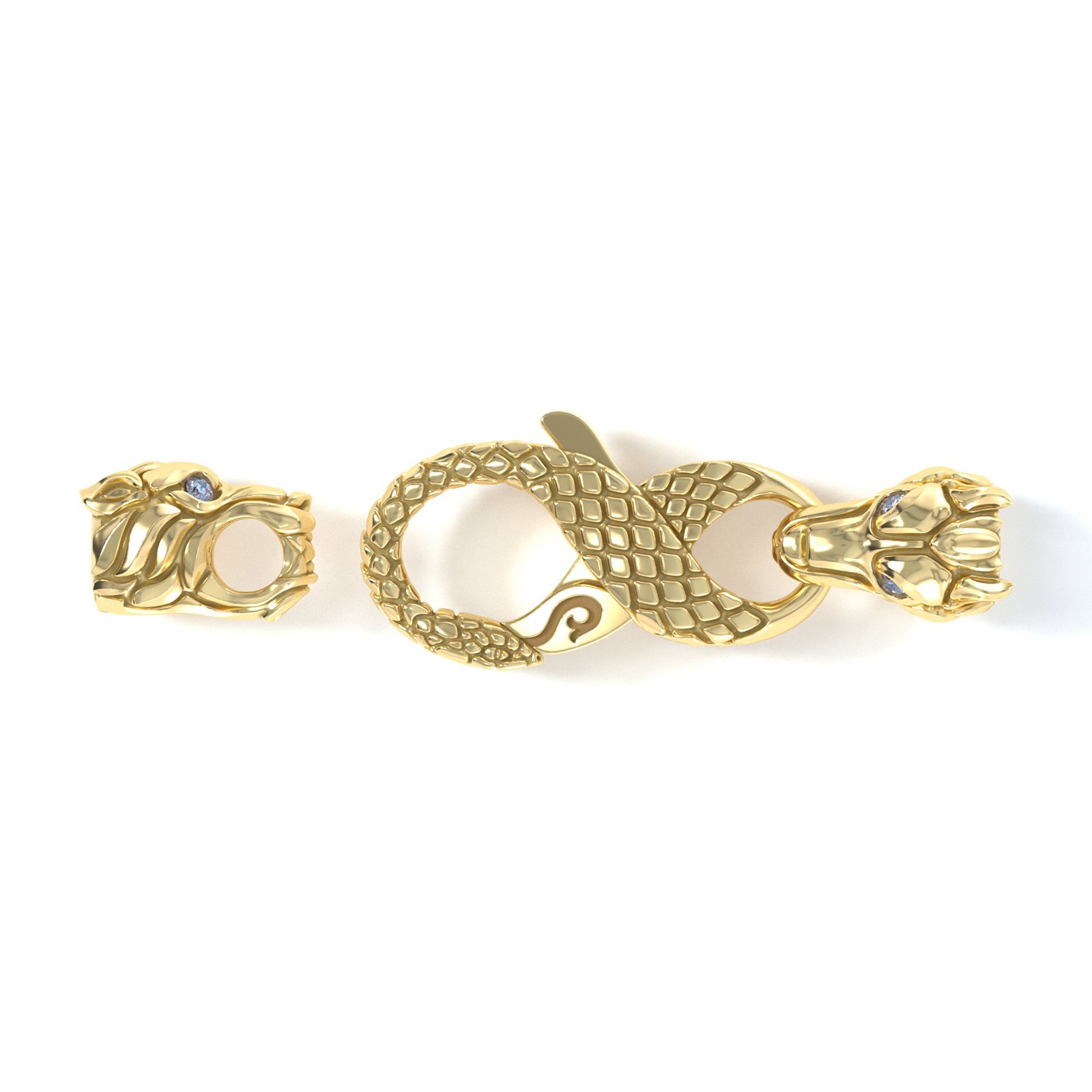 3mm Wolf Signature Clasp, 18k Yellow Gold