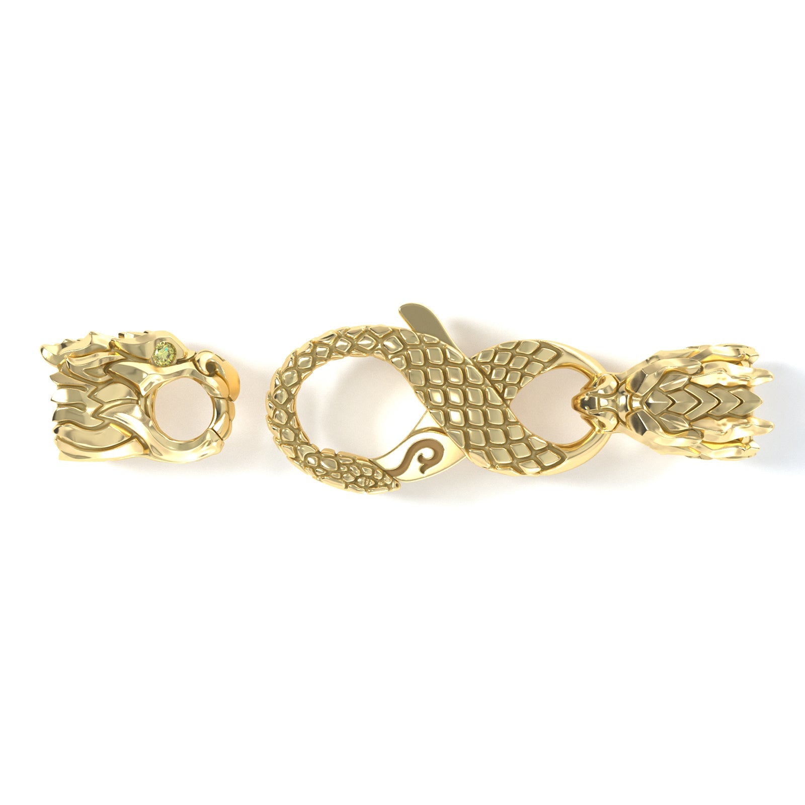 4mm Dragon Signature Clasp, 18k Yellow Gold