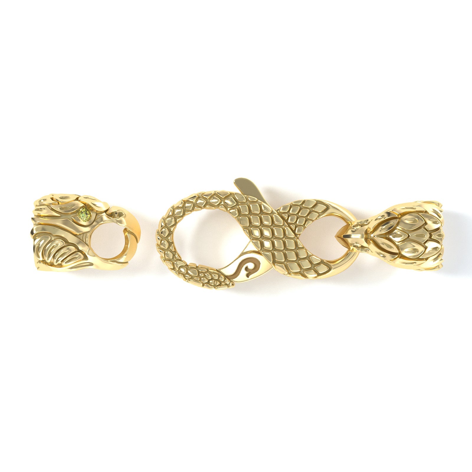 4mm Eagle Signature Clasp, 14k Yellow Gold