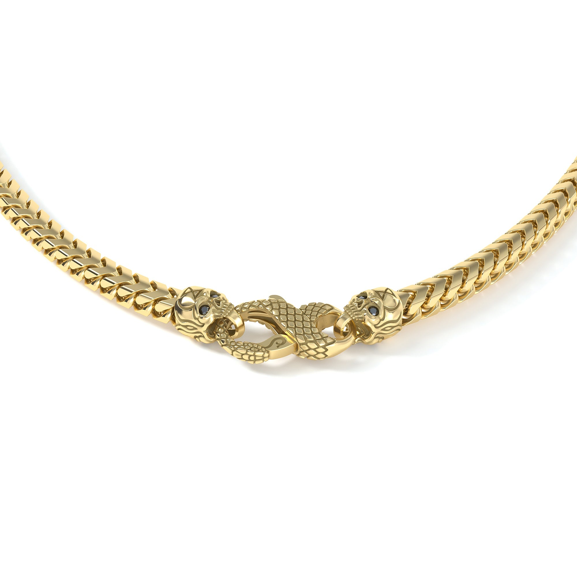 4mm Skull Signature Clasp, 18k Yellow Gold