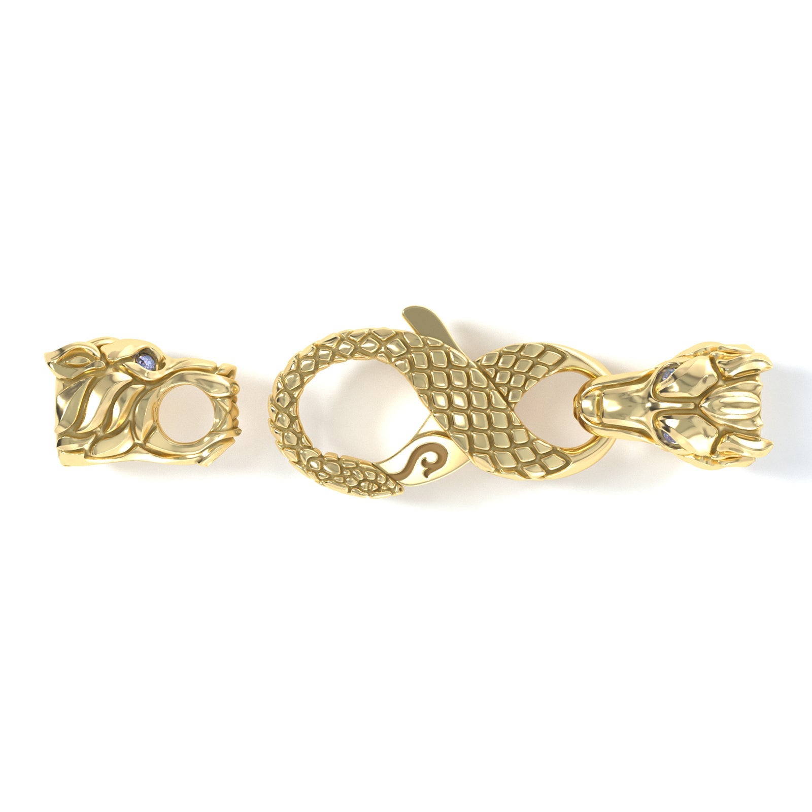 4mm Wolf Signature Clasp, 14k Yellow Gold