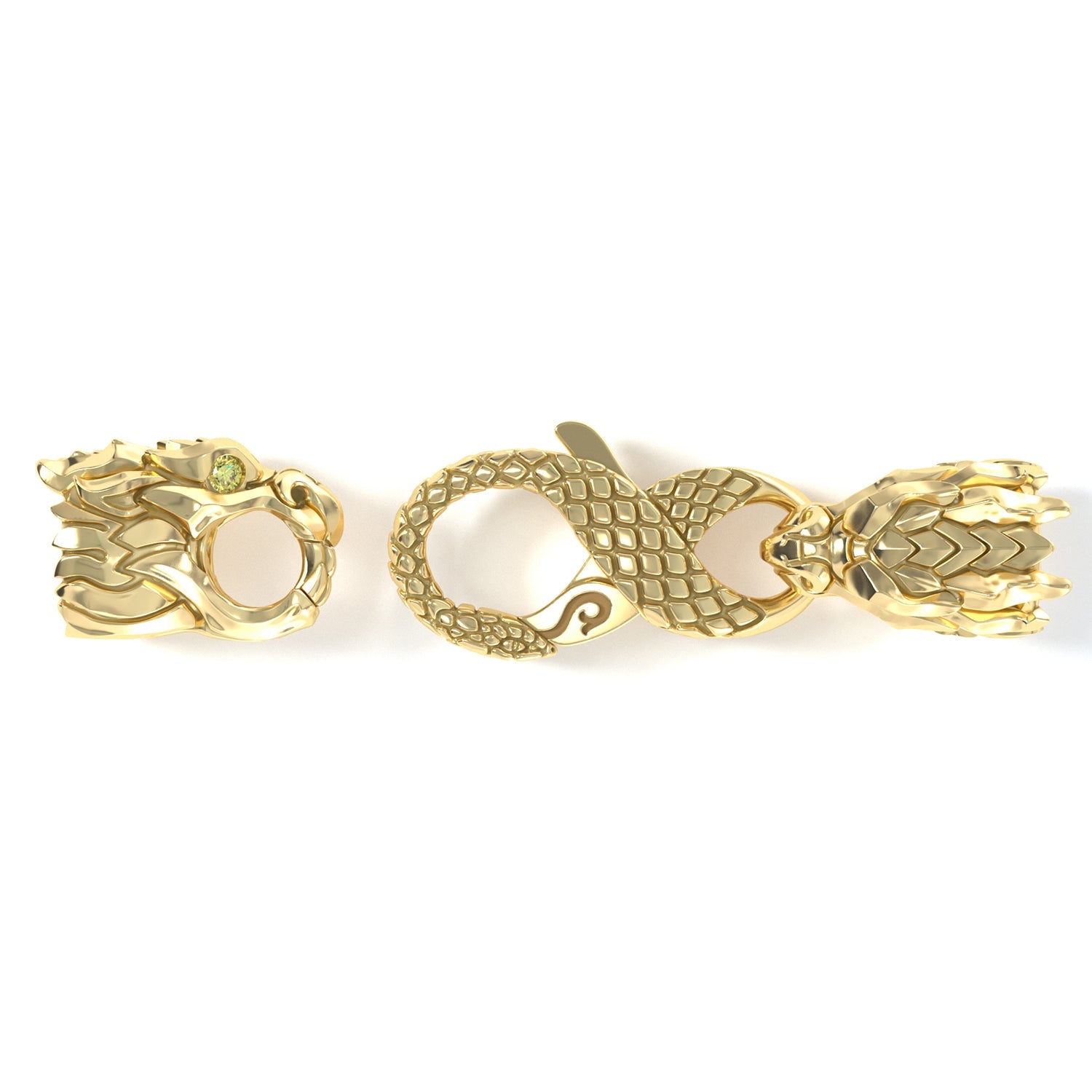 5mm Dragon Signature Clasp, 14k Yellow Gold