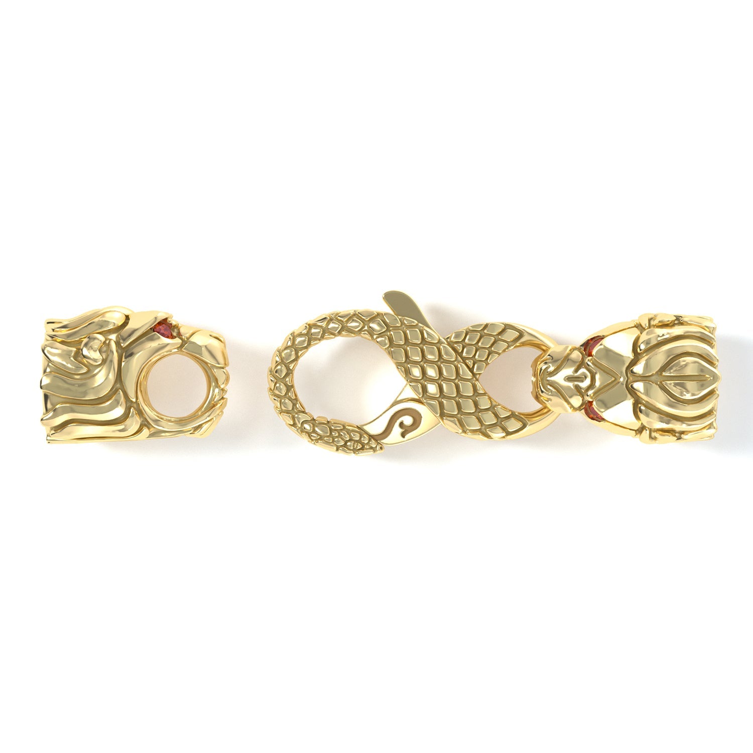 5mm Lion Signature Clasp, 18k Yellow Gold