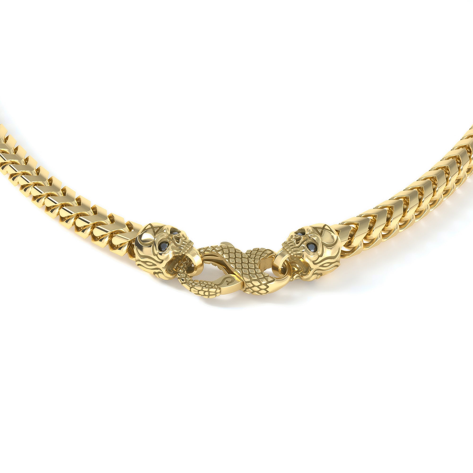 5mm Skull Signature Clasp, 10k Yellow Gold