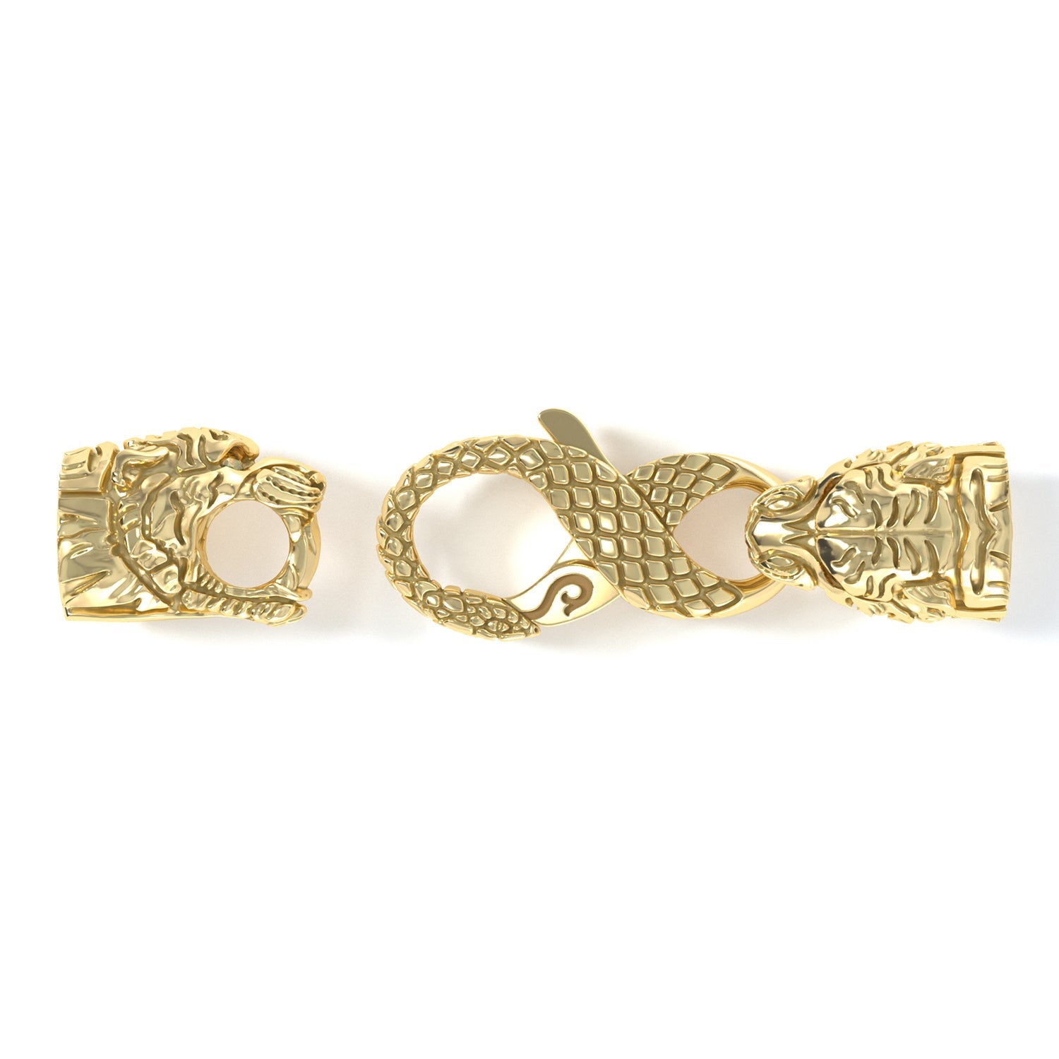 5mm Tiger Signature Clasp, 14k Yellow Gold