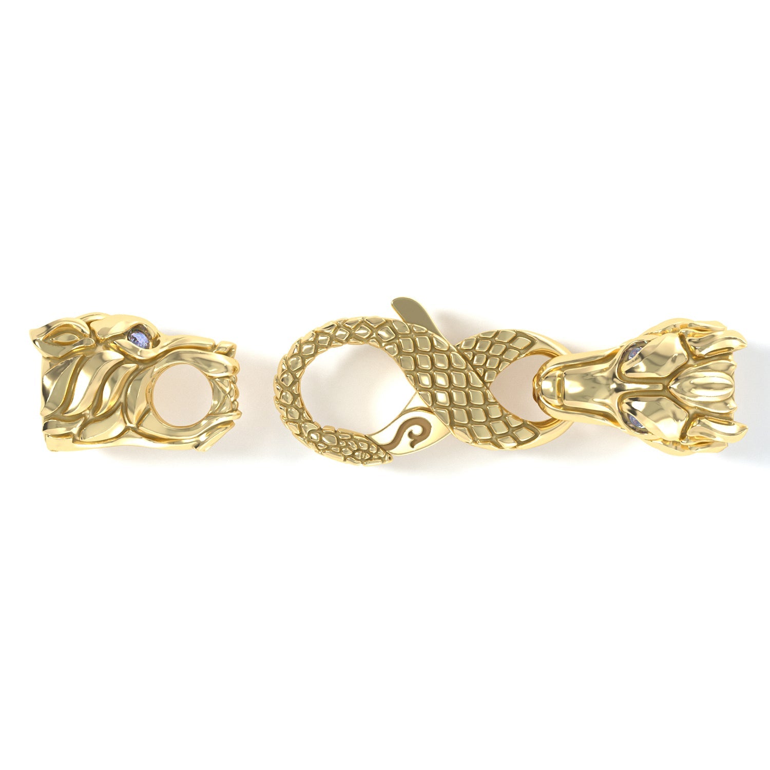 5mm Wolf Signature Clasp, 14k Yellow Gold
