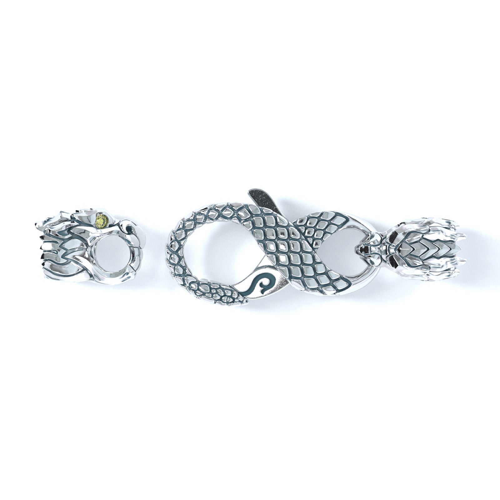 3mm Dragon Signature Clasp, Platinum