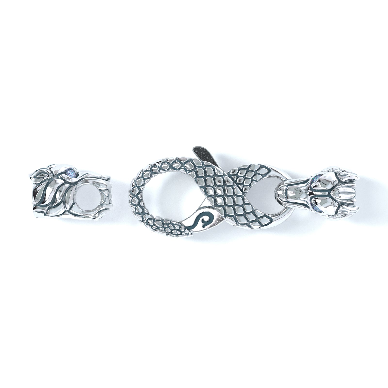 3mm Wolf Signature Clasp, Platinum