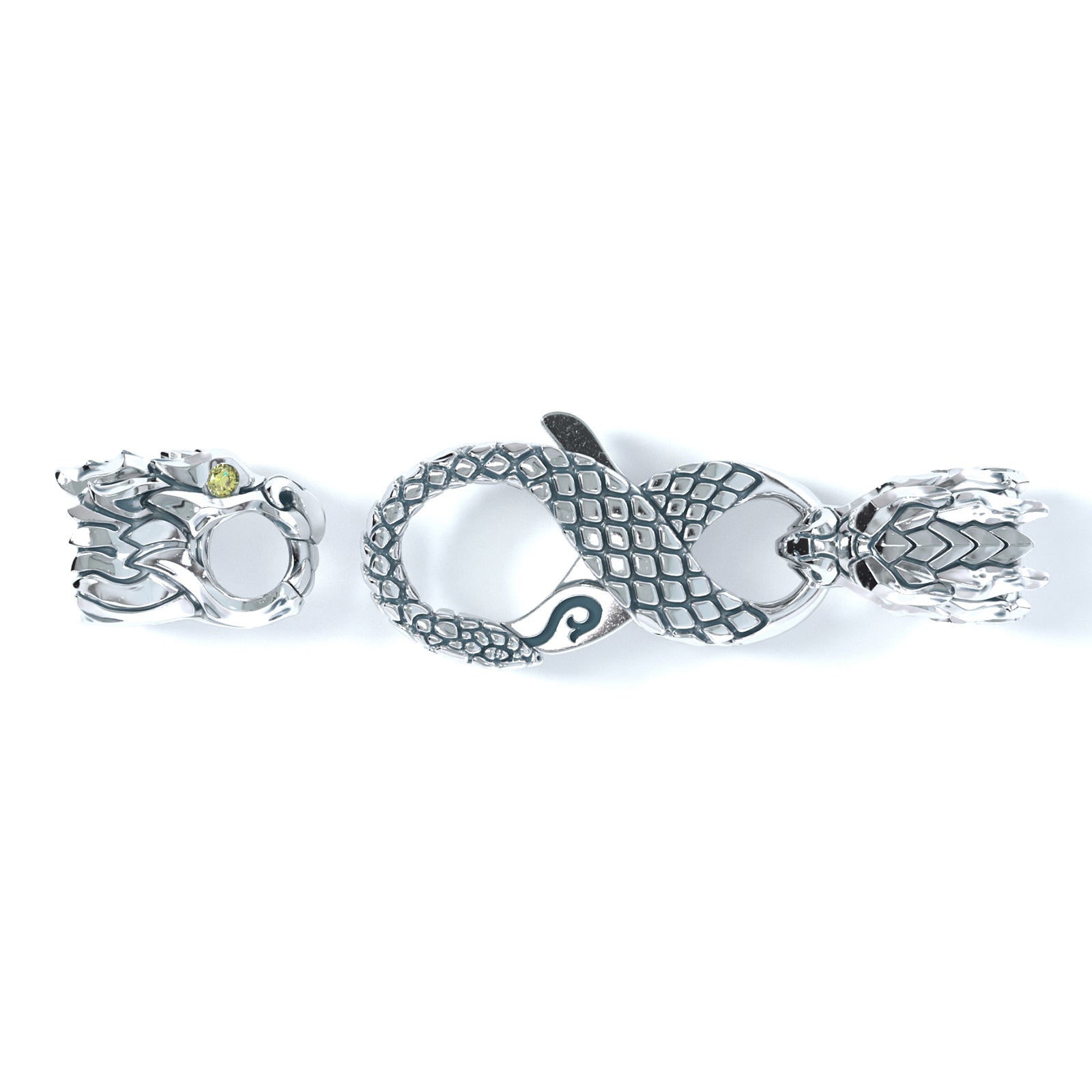 4mm Dragon Signature Clasp, Platinum