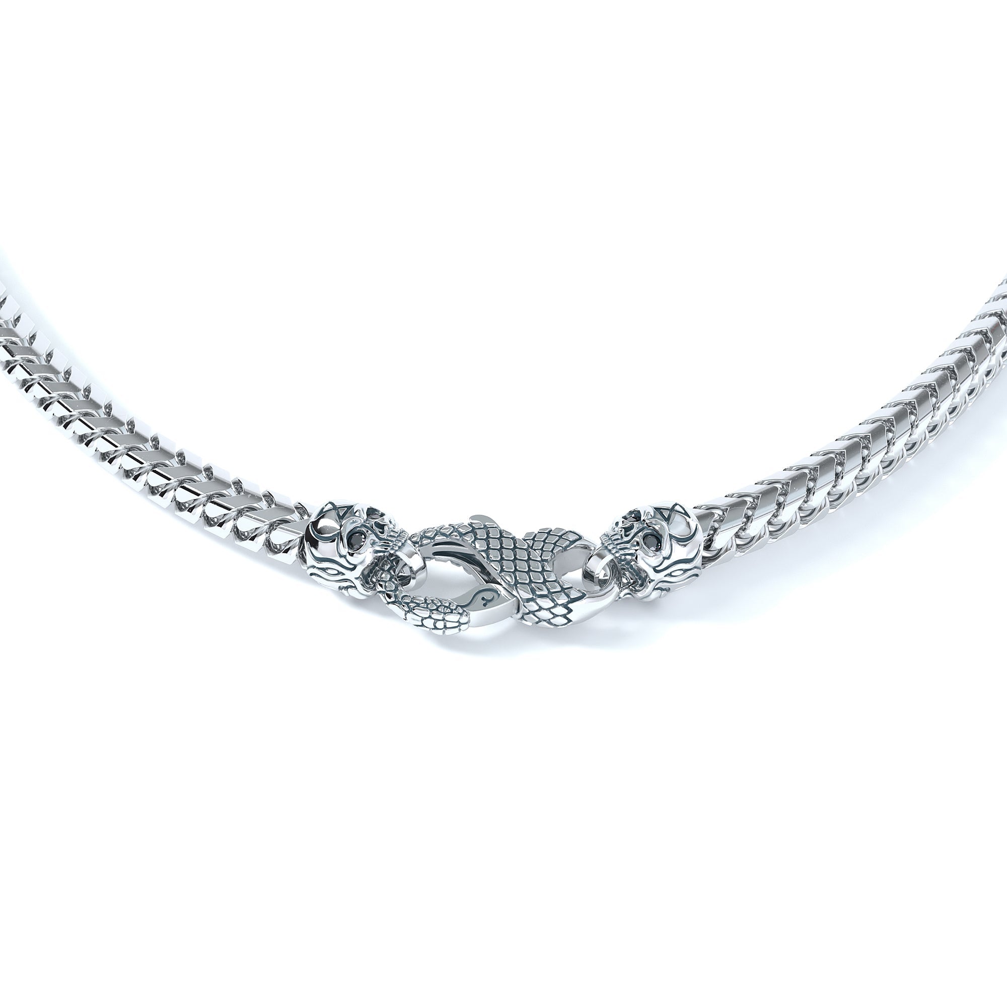 4mm Skull Signature Clasp, Platinum