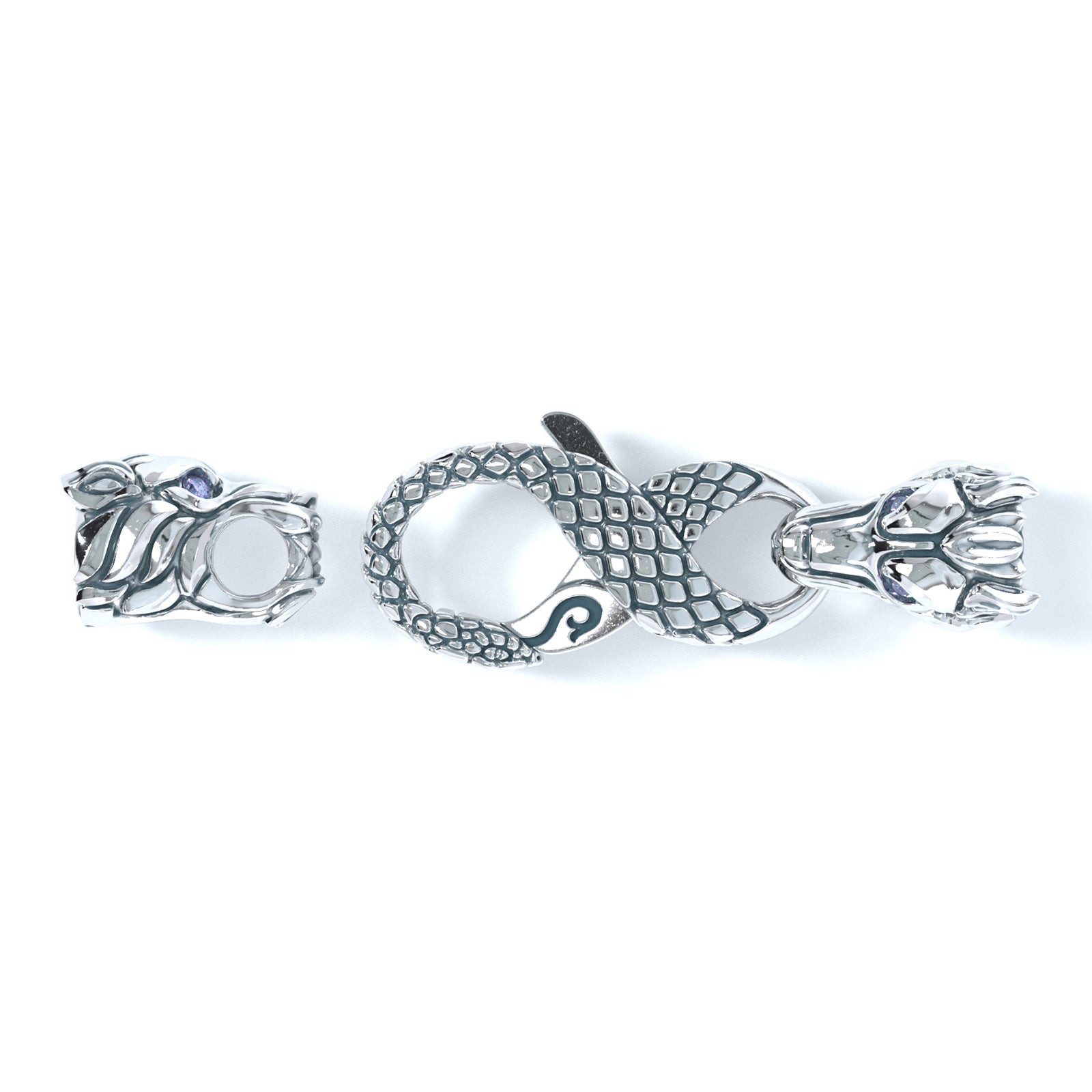 4mm Wolf Signature Clasp, Platinum