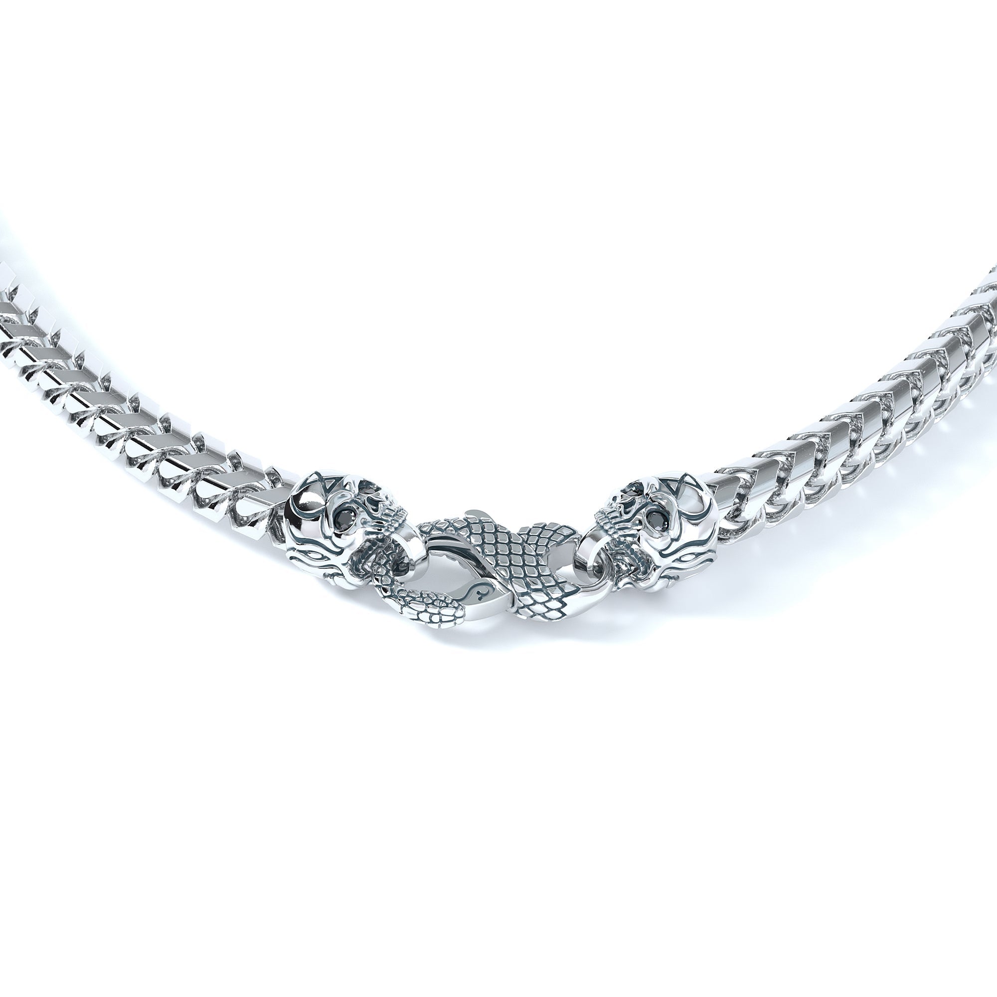 5mm Skull Signature Clasp, Platinum