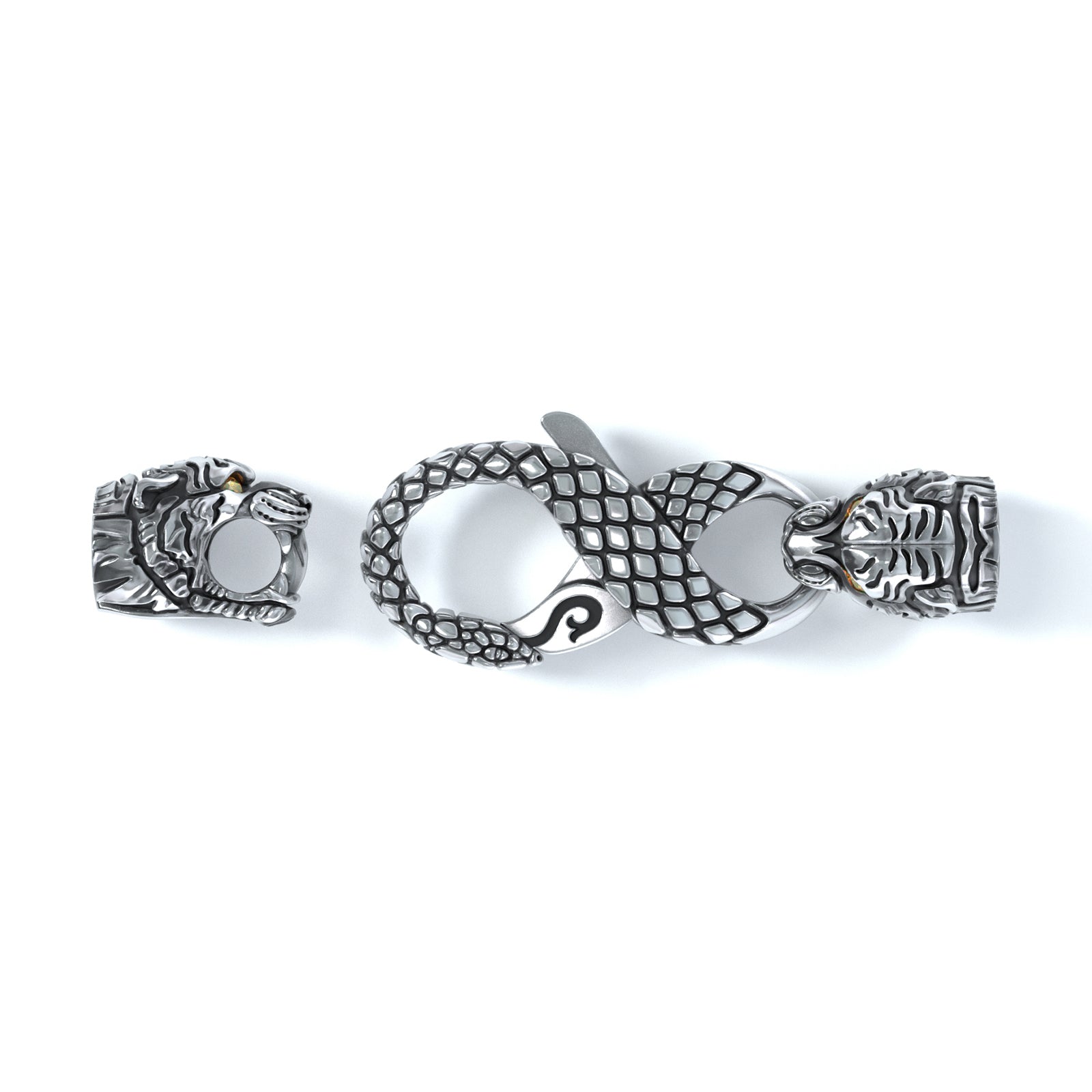 3mm Tiger Signature Clasp, Silver