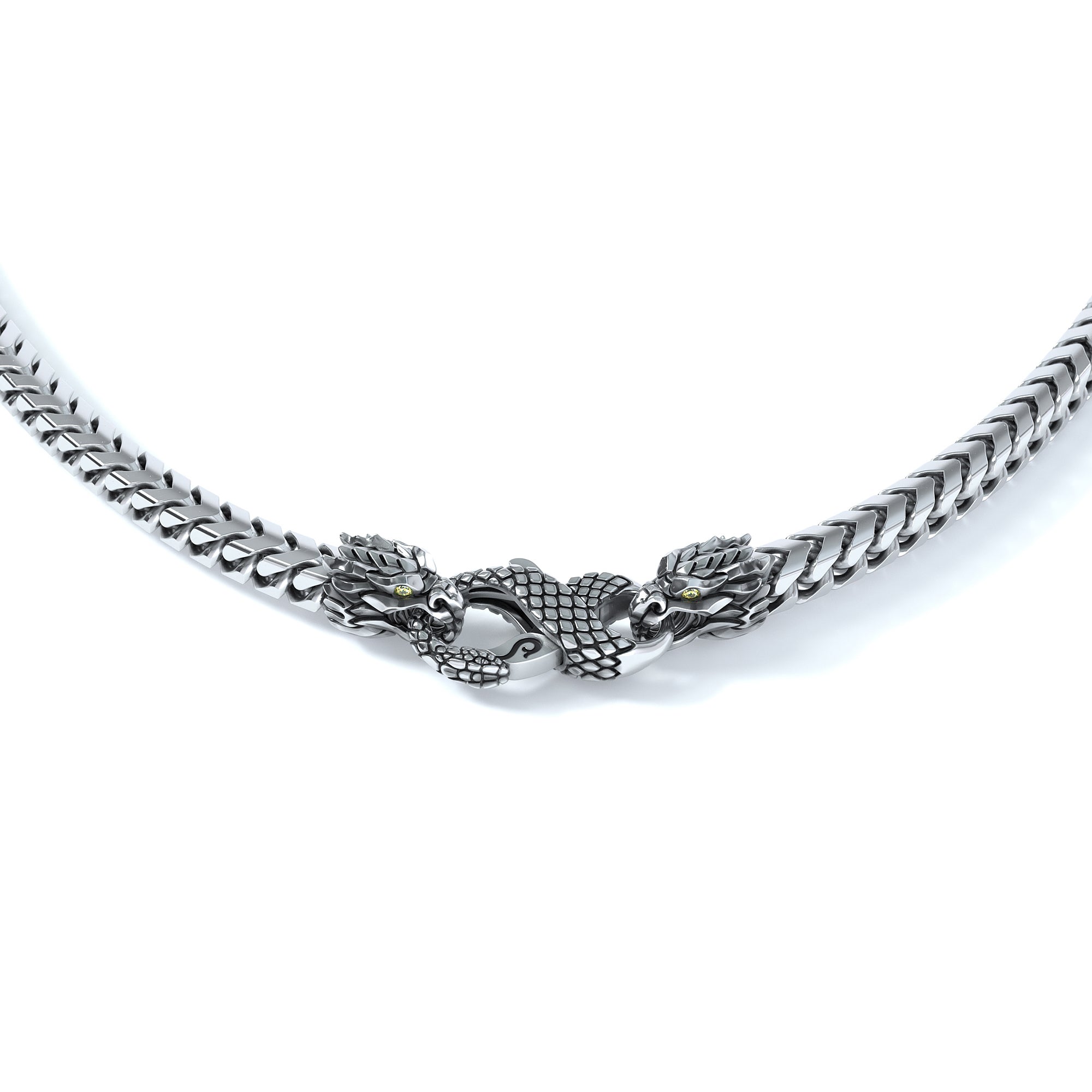 4mm Dragon Signature Clasp, Silver