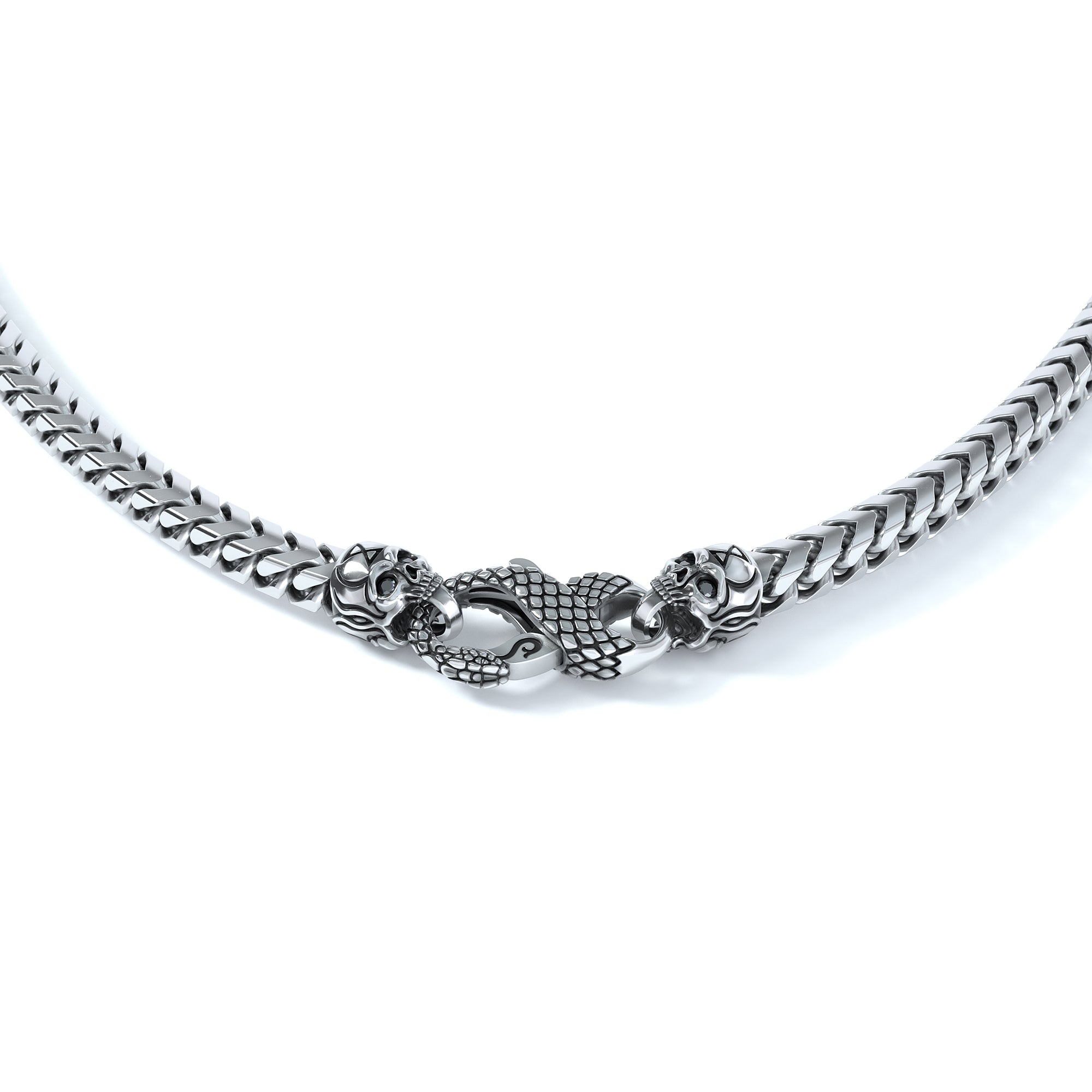 4mm Skull Signature Clasp, Silver