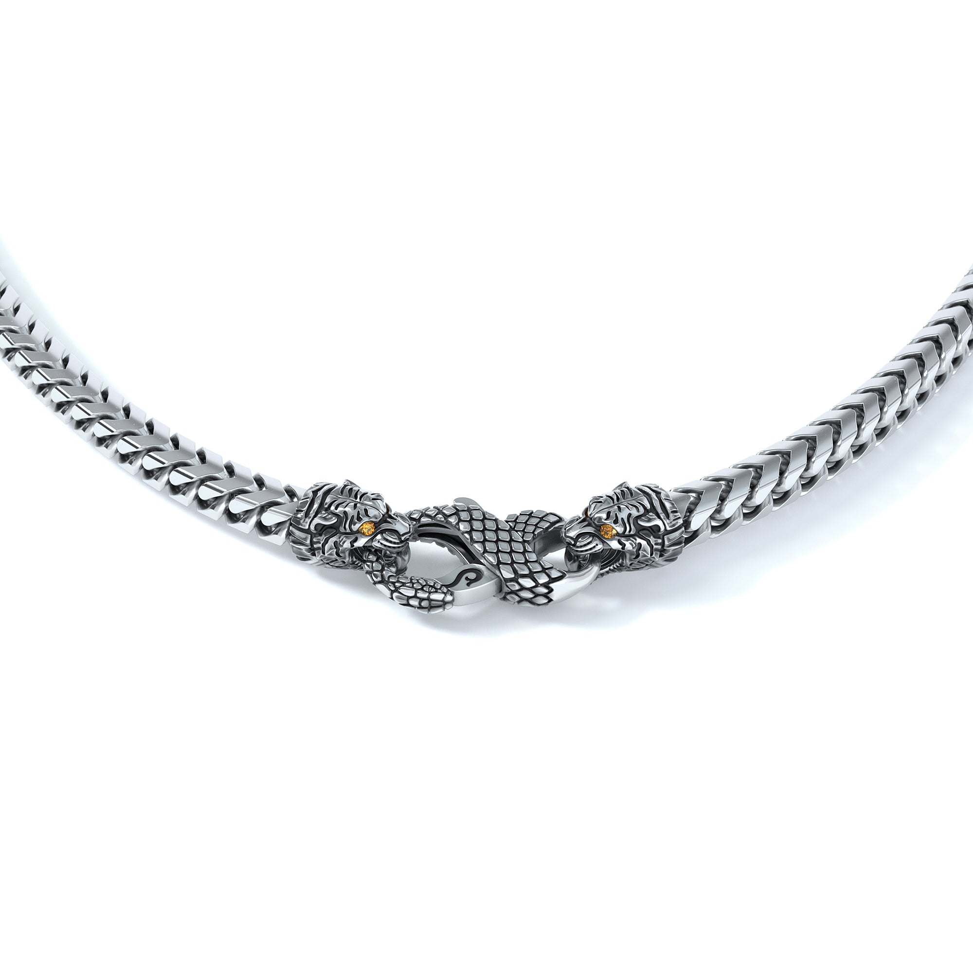 4mm Tiger Signature Clasp, Silver