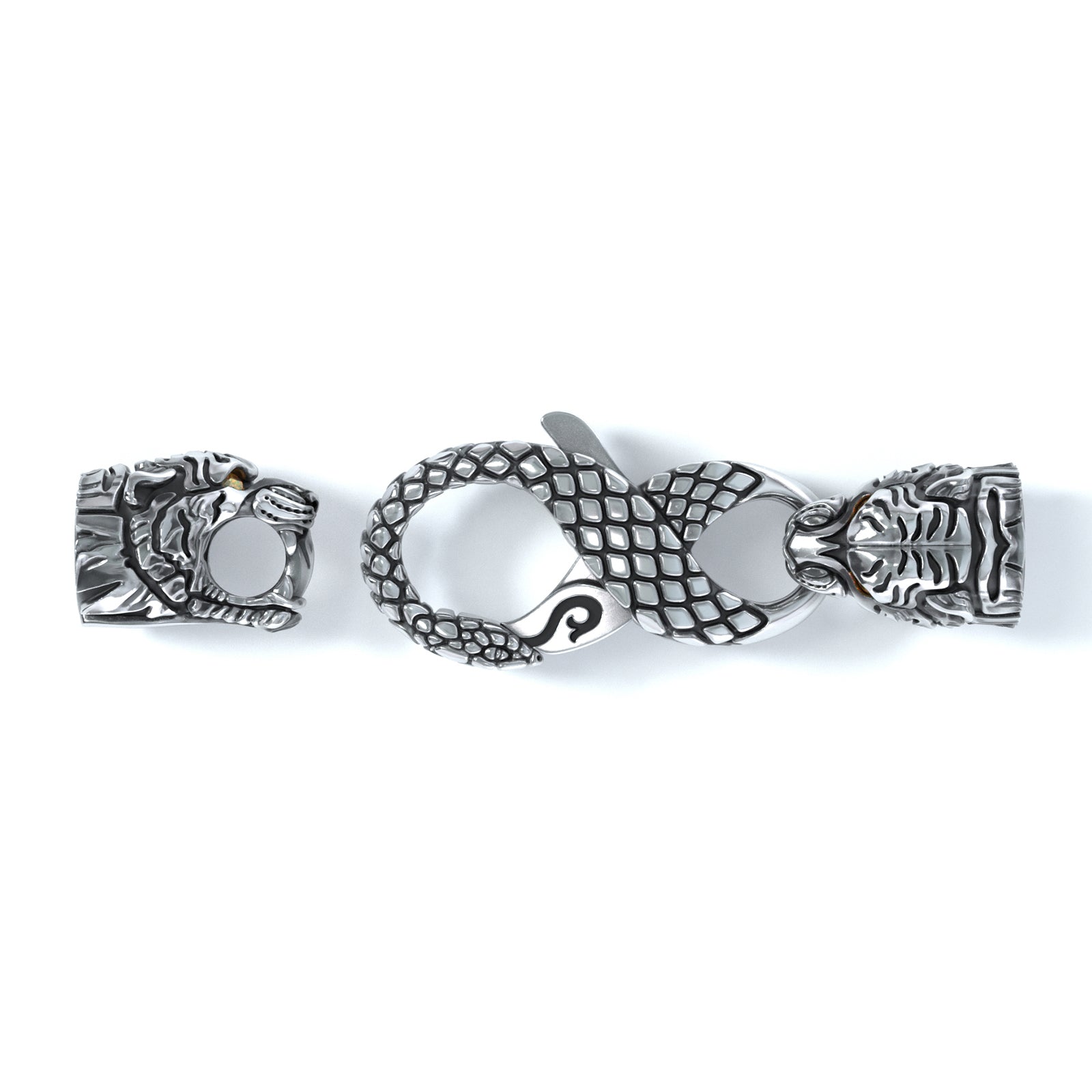 4mm Tiger Signature Clasp, Silver