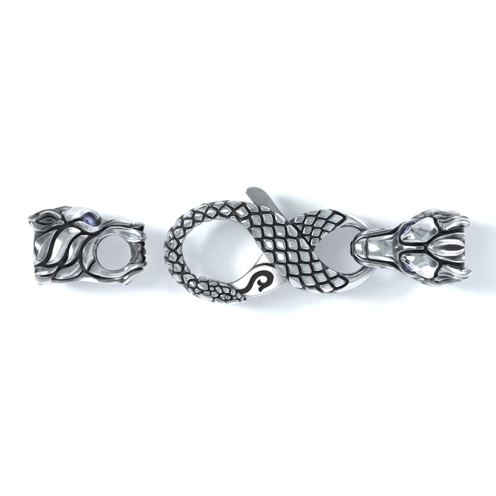 4mm Wolf Signature Clasp, Silver