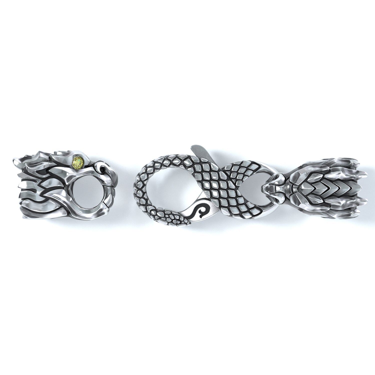 5mm Dragon Signature Clasp, Silver