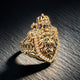 Lion and Skull Crest, Gold and Diamond Ring