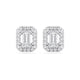 EMERALD CUT HALO EARRINGS