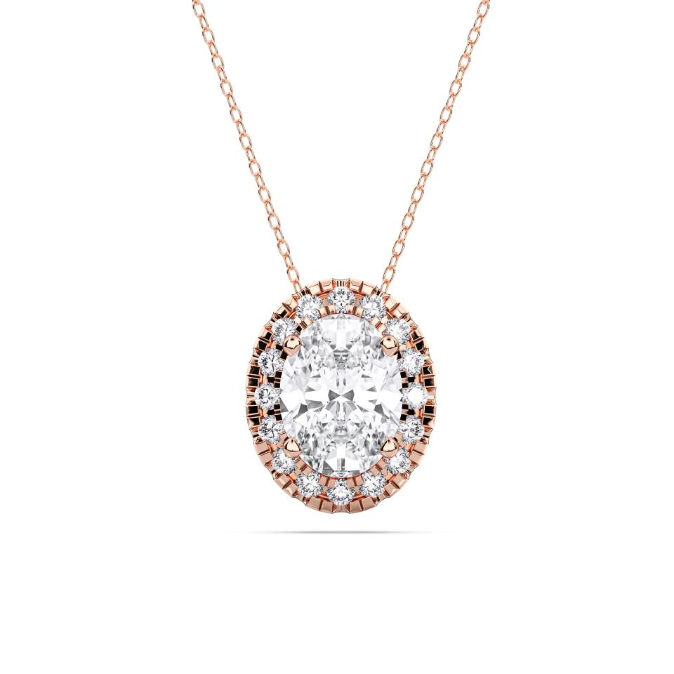 OVAL HALO SOLITAIRE PENDANT