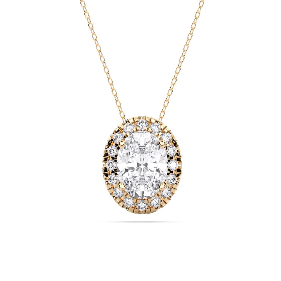 OVAL HALO SOLITAIRE PENDANT