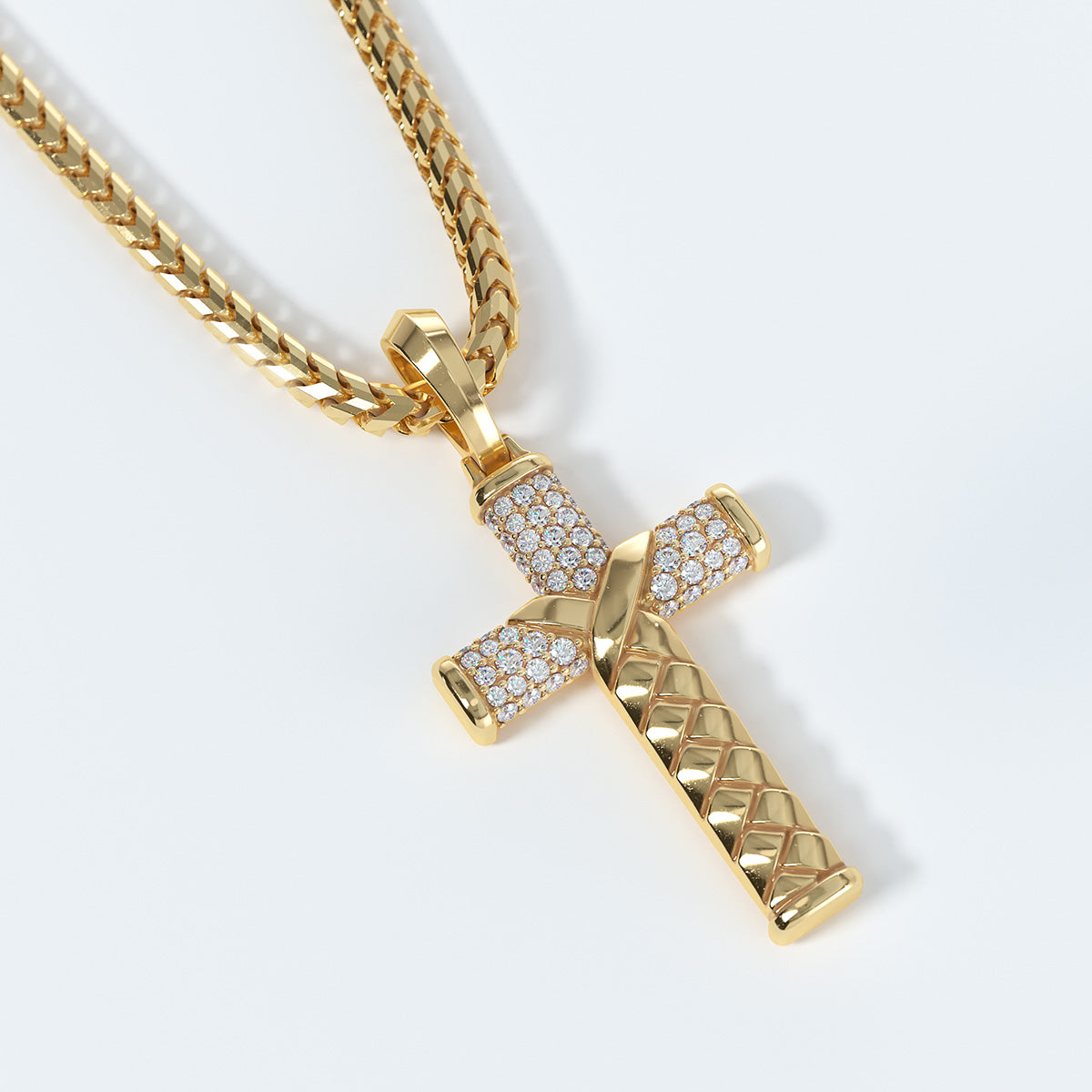 DESTINY, Gold Cross Pendant with Diamonds