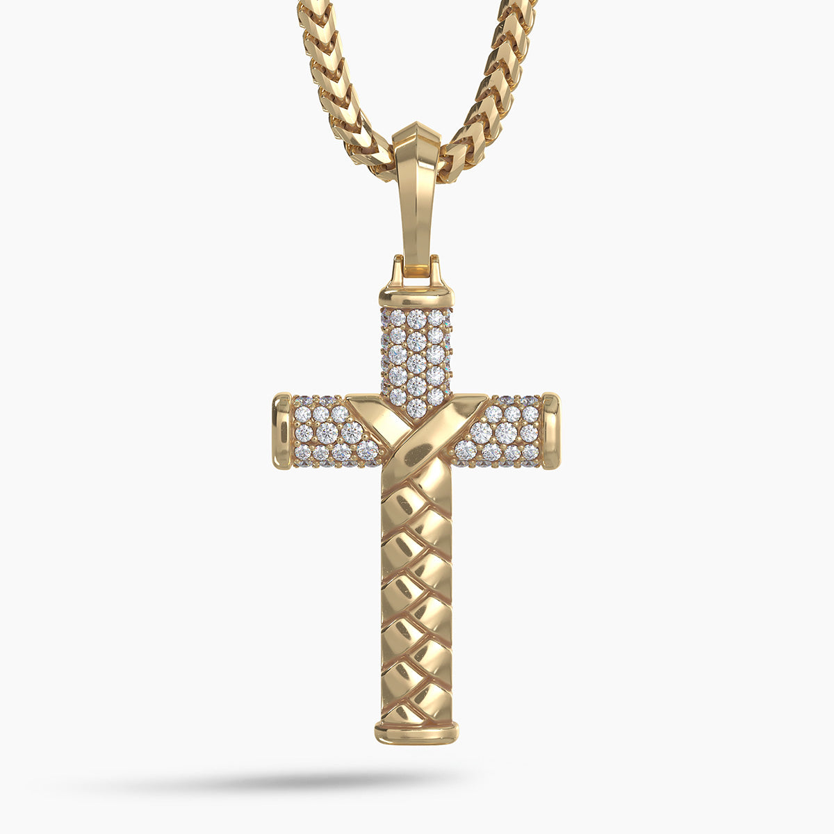 DESTINY, Gold Cross Pendant with Diamonds