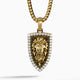 Empire, Gold Lion Head Pendant with Diamonds
