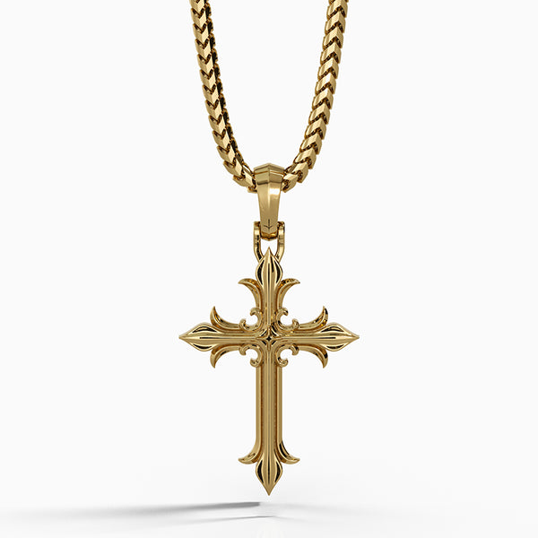 16 Inch Masculine Pendants Faith, Gold Cross Pendant