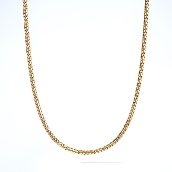 1.5mm Diamond Cut Franco Chain, 14k Yellow Gold - USA Made