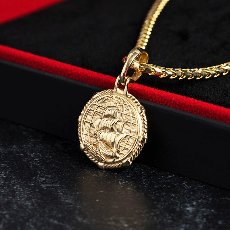 Mens Gold Compass Pendant Gold Pendants for Men Proclamation Jewelry