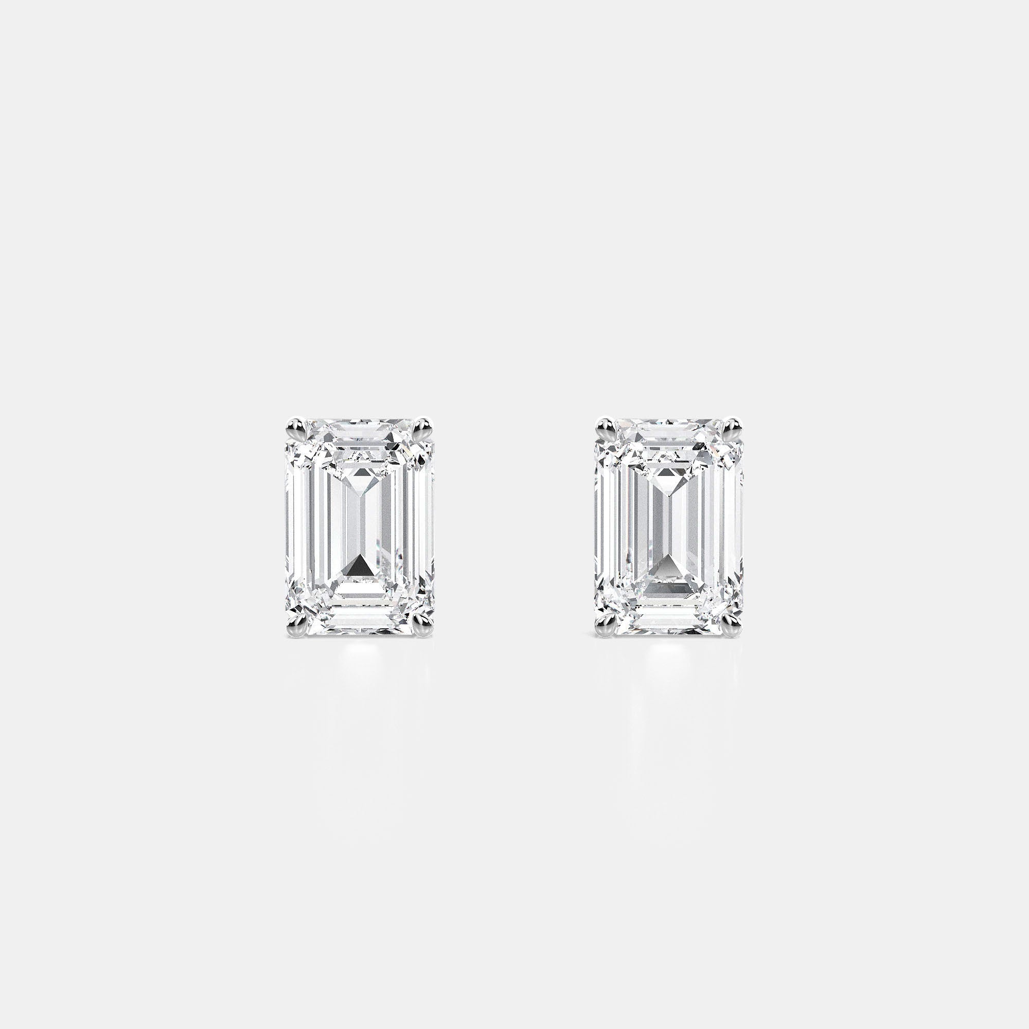 EMERALD CUT 4-PRONG STUDS