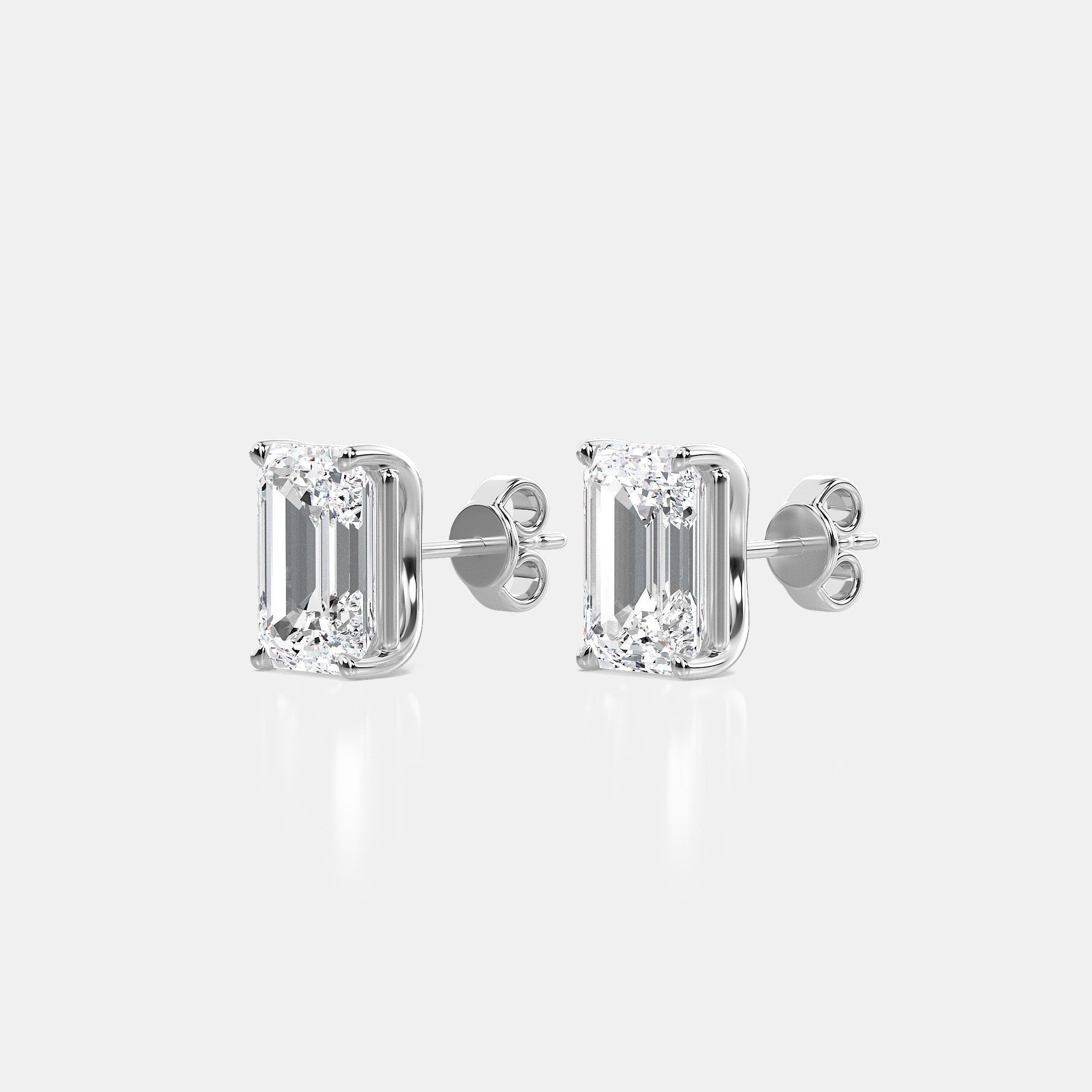 EMERALD CUT 4-PRONG STUDS
