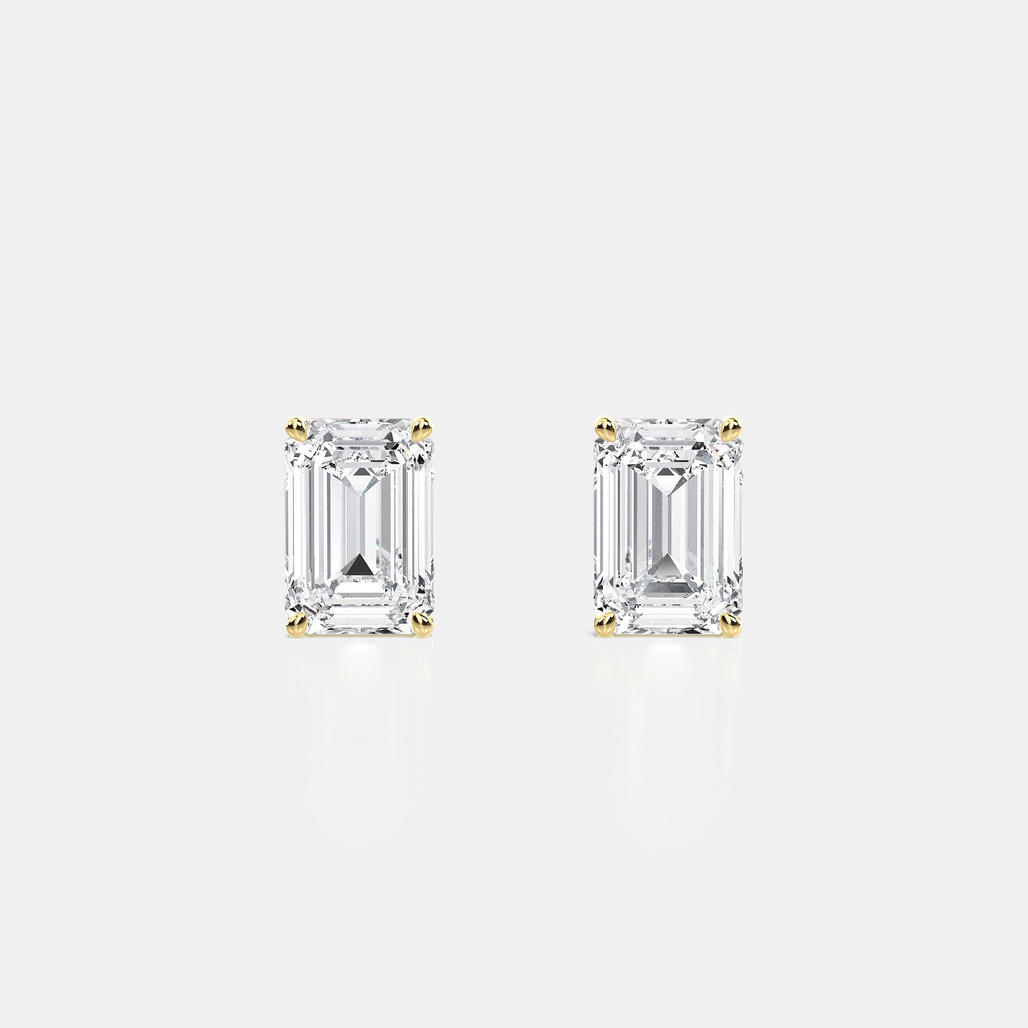 EMERALD CUT 4-PRONG STUDS