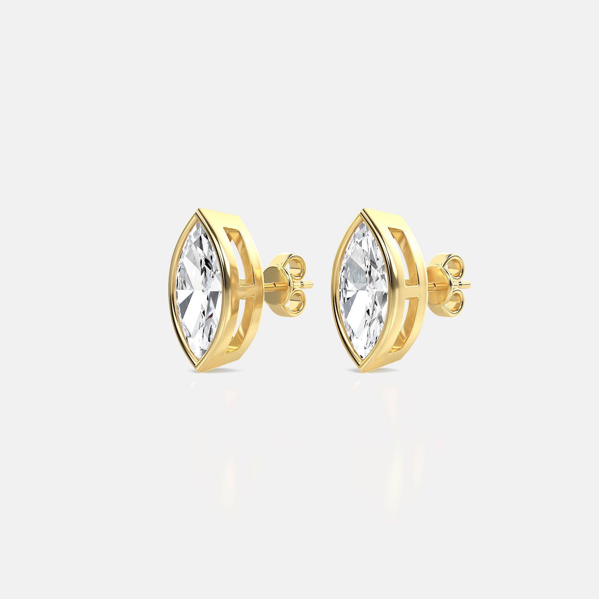 MARQUISE BEZEL STUDS