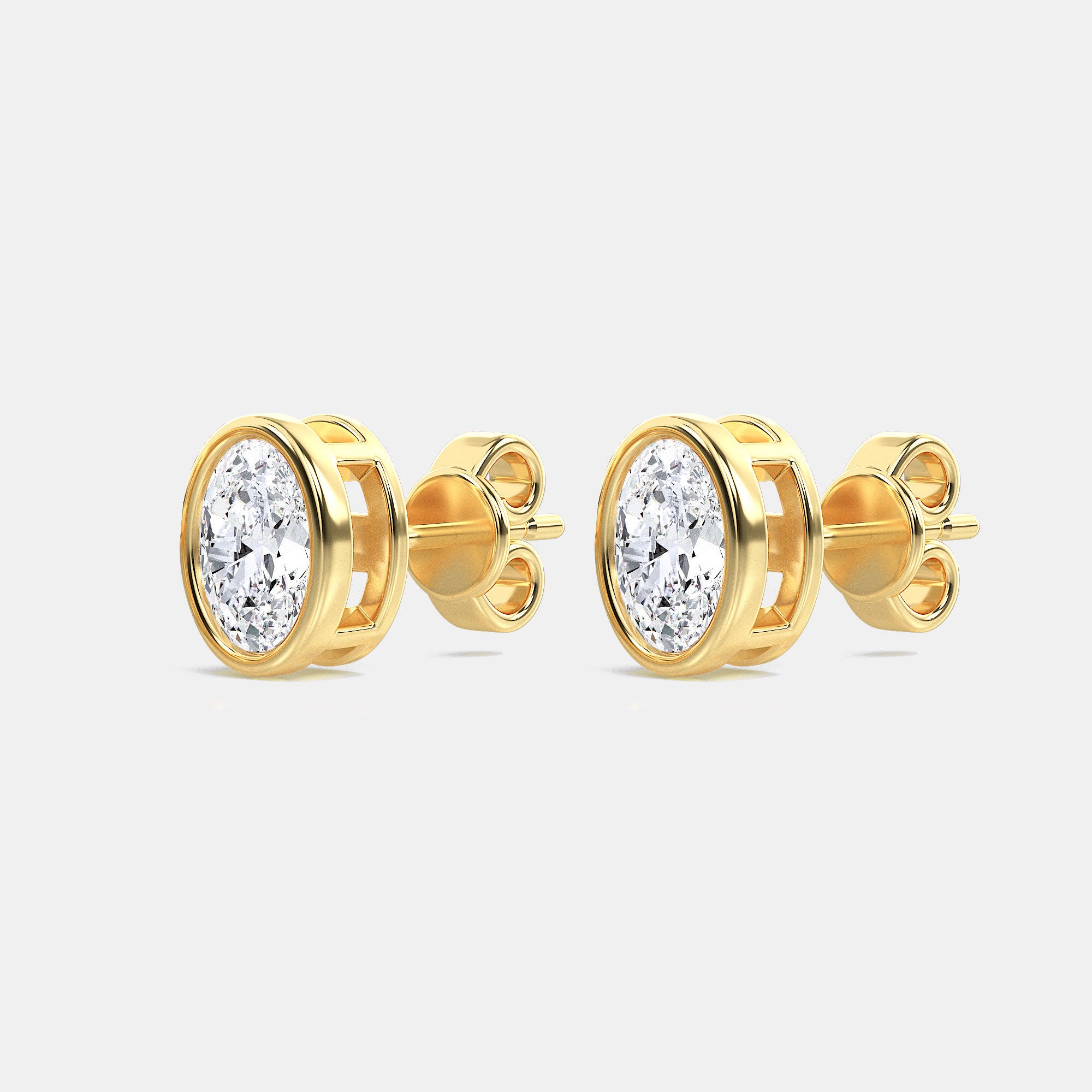OVAL BEZEL STUDS
