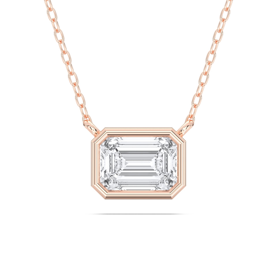 EMERALD BEZEL SOLITAIRE PENDANT