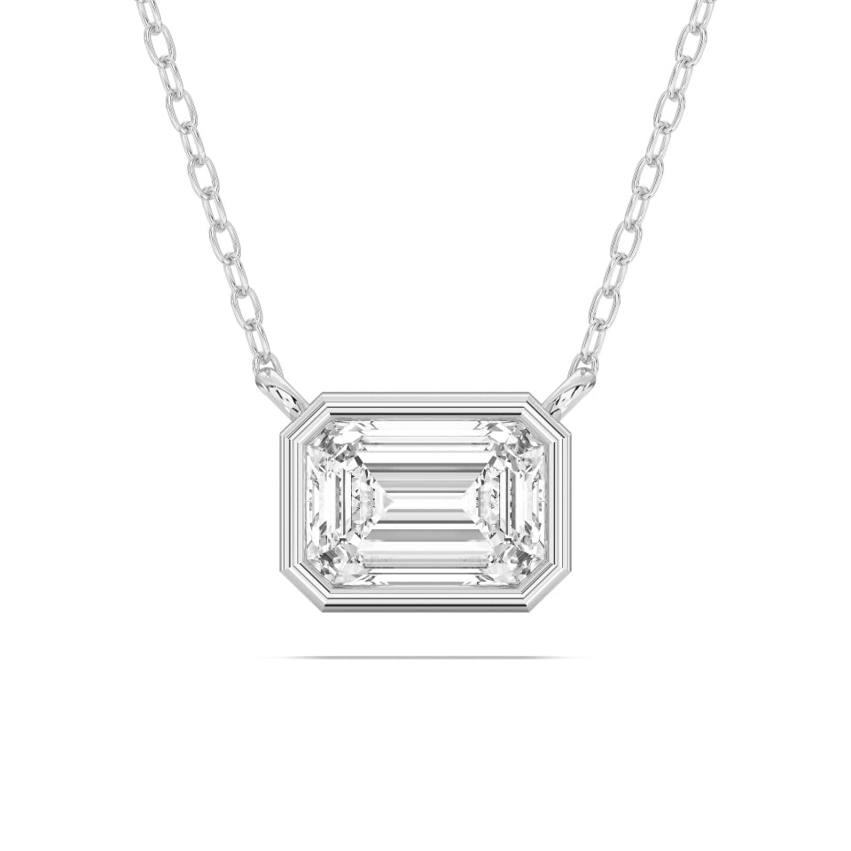 EMERALD BEZEL SOLITAIRE PENDANT