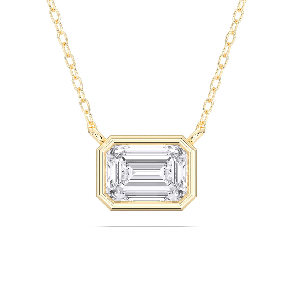 EMERALD BEZEL SOLITAIRE PENDANT