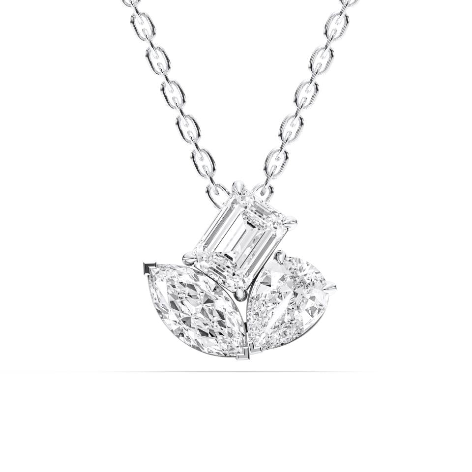 MULTISHAPE CLUSTER ROUND DIAMOND PENDANT