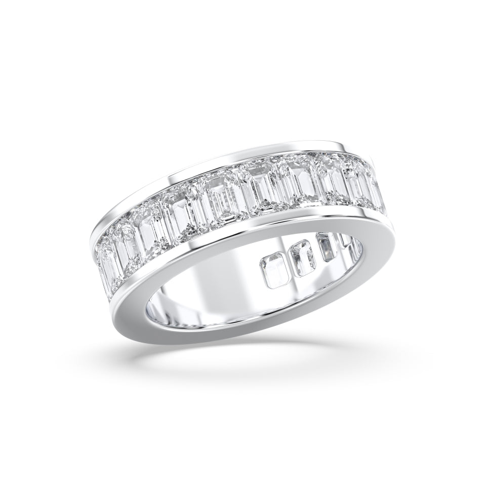 EMERALD CUT 3/4 ETERNITY RING, 2.16 CTW