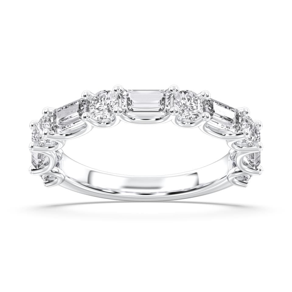 BAGUETTE AND ROUND ETERNITY RING (East-West)