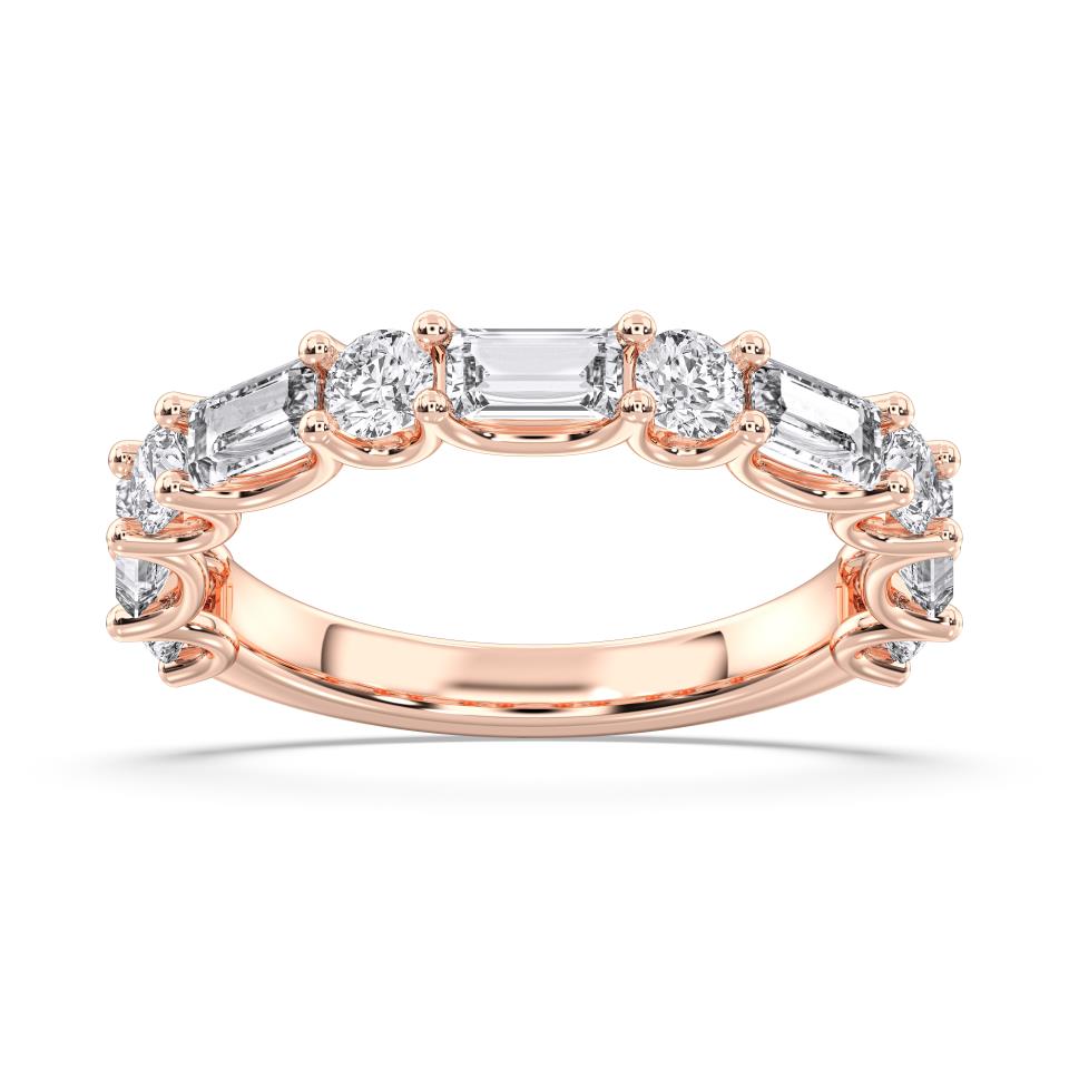 BAGUETTE AND ROUND ETERNITY RING (East-West)