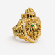 Lion and Skull Crest, Gold and Diamond Ring